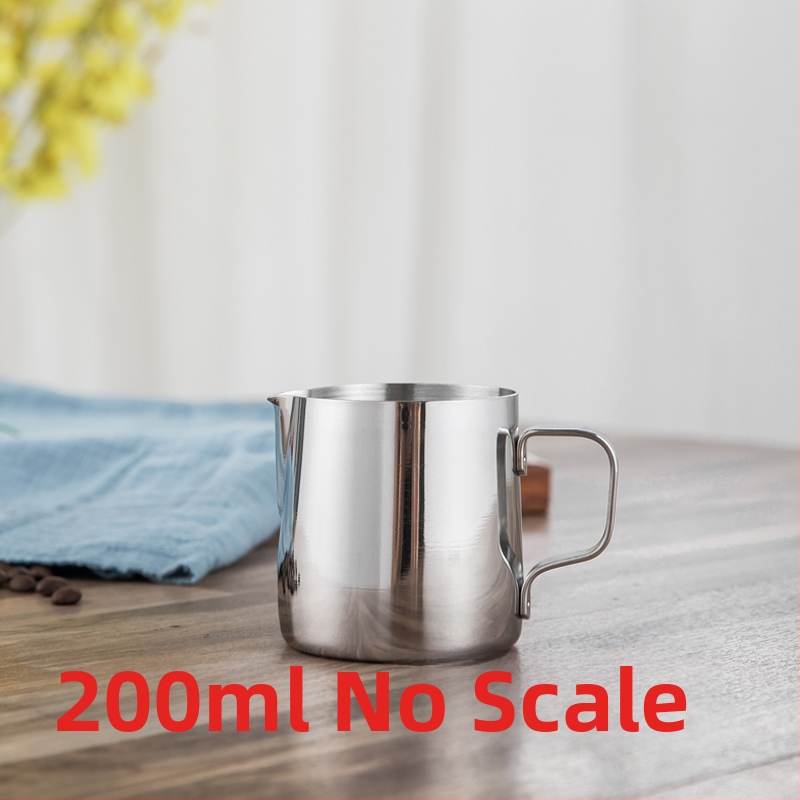 Kanica na latte art so špičatým výtokom, hrubšie telo z 201 nerezovej ocele, s meracou stupnicou