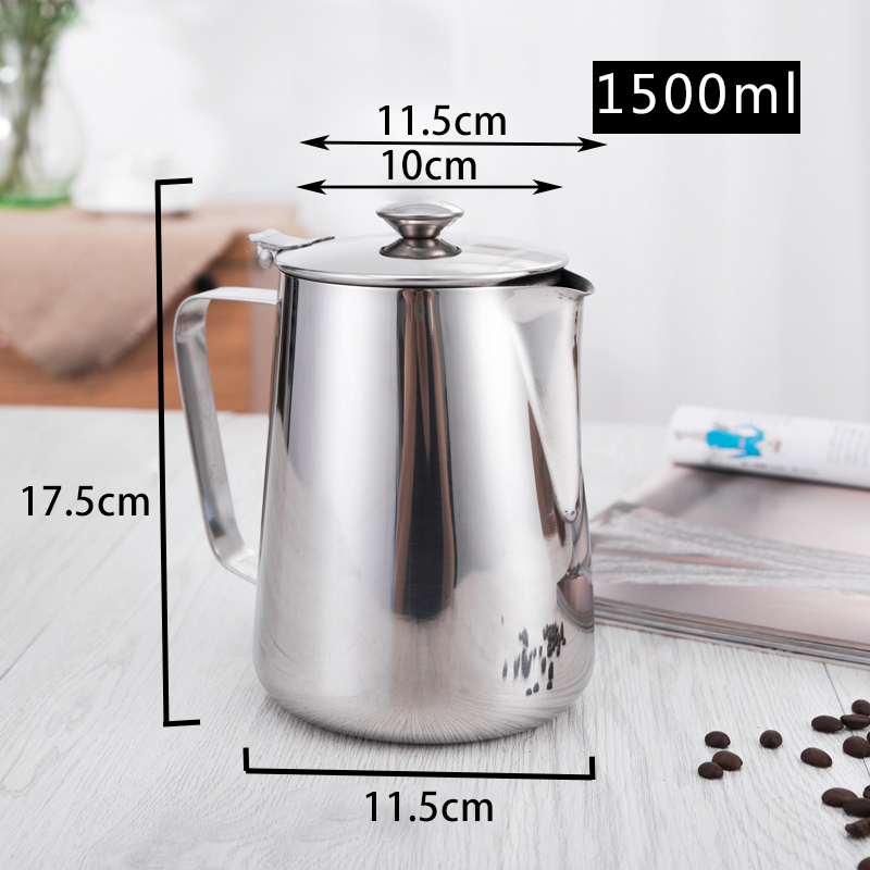 Кана за латте арт с остро носче, дебело тяло, 201 неръждаема стомана и измервателна скала