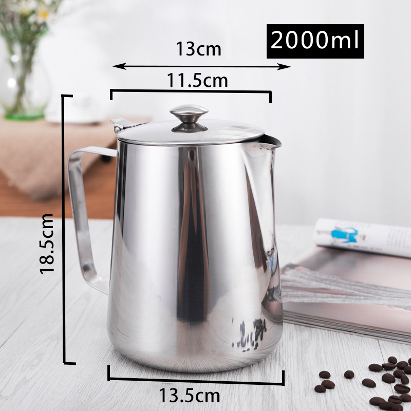 Кана за латте арт с остро носче, дебело тяло, 201 неръждаема стомана и измервателна скала