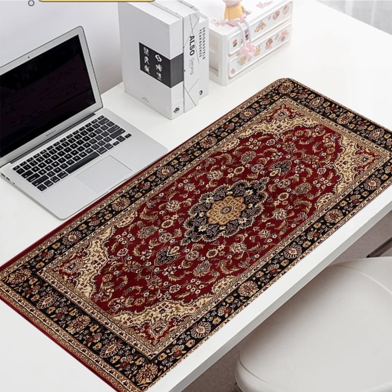 Peles paliktnis ar retro persiešu rakstu, vienpusējs, pretslīdošs, dabīgā gumija, termotransfer druka, ar logotipu drukātu, pielāgošana pieejama