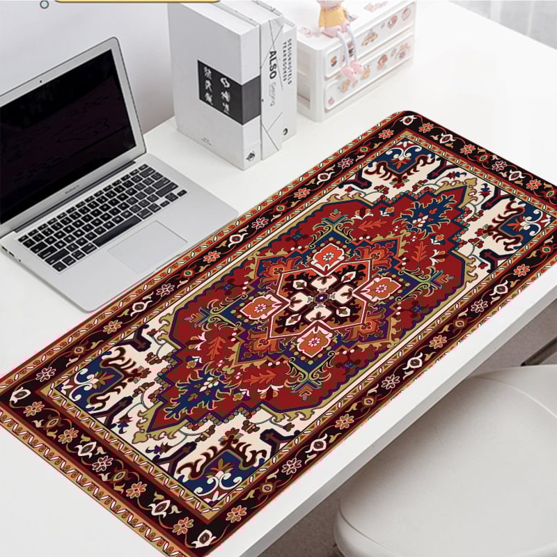 Peles paliktnis ar retro persiešu rakstu, vienpusējs, pretslīdošs, dabīgā gumija, termotransfer druka, ar logotipu drukātu, pielāgošana pieejama