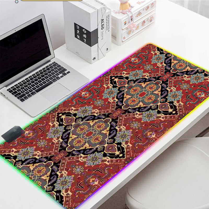 Peles paliktnis ar retro persiešu rakstu, vienpusējs, pretslīdošs, dabīgā gumija, termotransfer druka, ar logotipu drukātu, pielāgošana pieejama