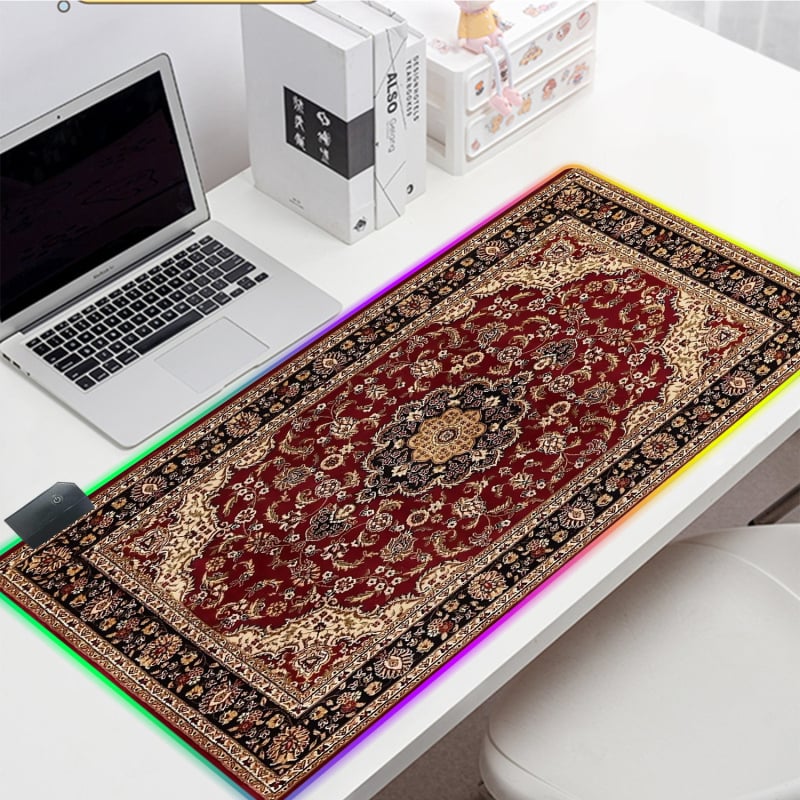 Peles paliktnis ar retro persiešu rakstu, vienpusējs, pretslīdošs, dabīgā gumija, termotransfer druka, ar logotipu drukātu, pielāgošana pieejama