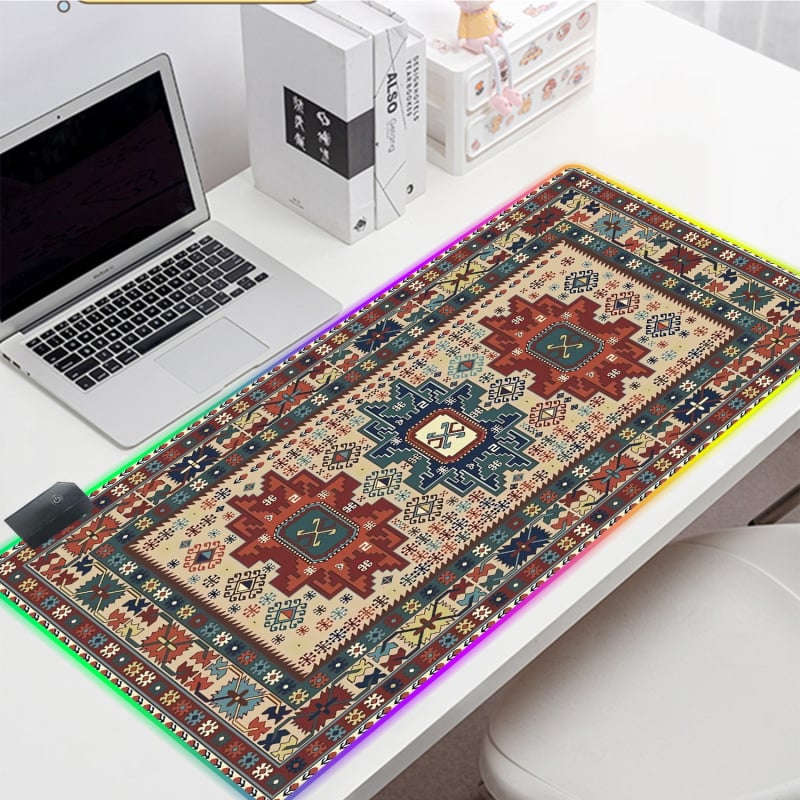 Peles paliktnis ar retro persiešu rakstu, vienpusējs, pretslīdošs, dabīgā gumija, termotransfer druka, ar logotipu drukātu, pielāgošana pieejama