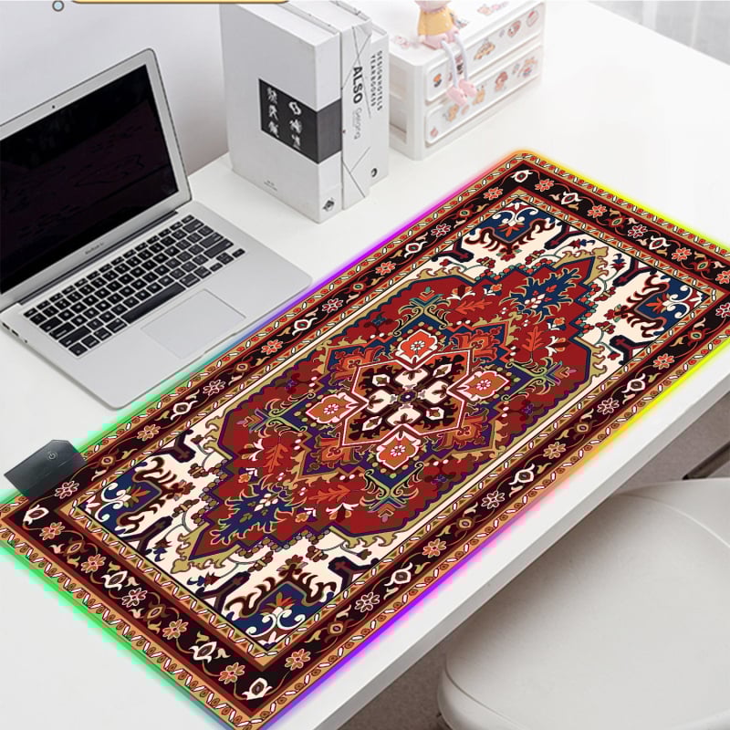 Peles paliktnis ar retro persiešu rakstu, vienpusējs, pretslīdošs, dabīgā gumija, termotransfer druka, ar logotipu drukātu, pielāgošana pieejama