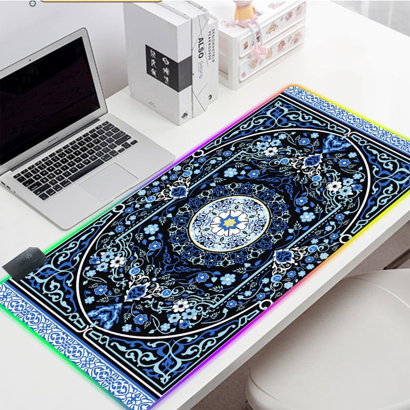 Peles paliktnis ar retro persiešu rakstu, vienpusējs, pretslīdošs, dabīgā gumija, termotransfer druka, ar logotipu drukātu, pielāgošana pieejama