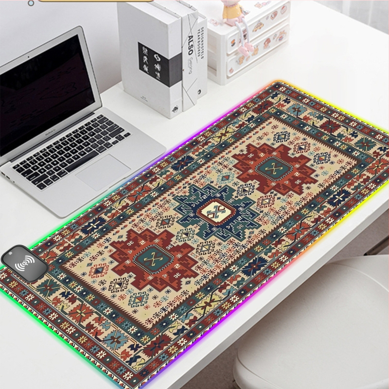 Peles paliktnis ar retro persiešu rakstu, vienpusējs, pretslīdošs, dabīgā gumija, termotransfer druka, ar logotipu drukātu, pielāgošana pieejama