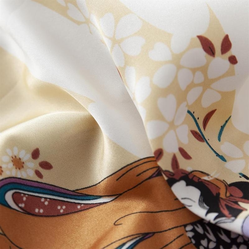 Дамска дълга рокля с флоративен принт от Half-side Velvet, луксозен стил, ултра тънък плат, висока яка