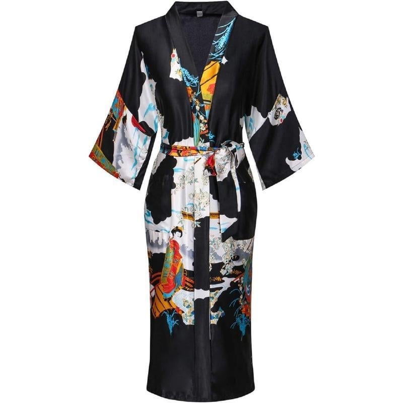 Дамска дълга рокля с флоративен принт от Half-side Velvet, луксозен стил, ултра тънък плат, висока яка