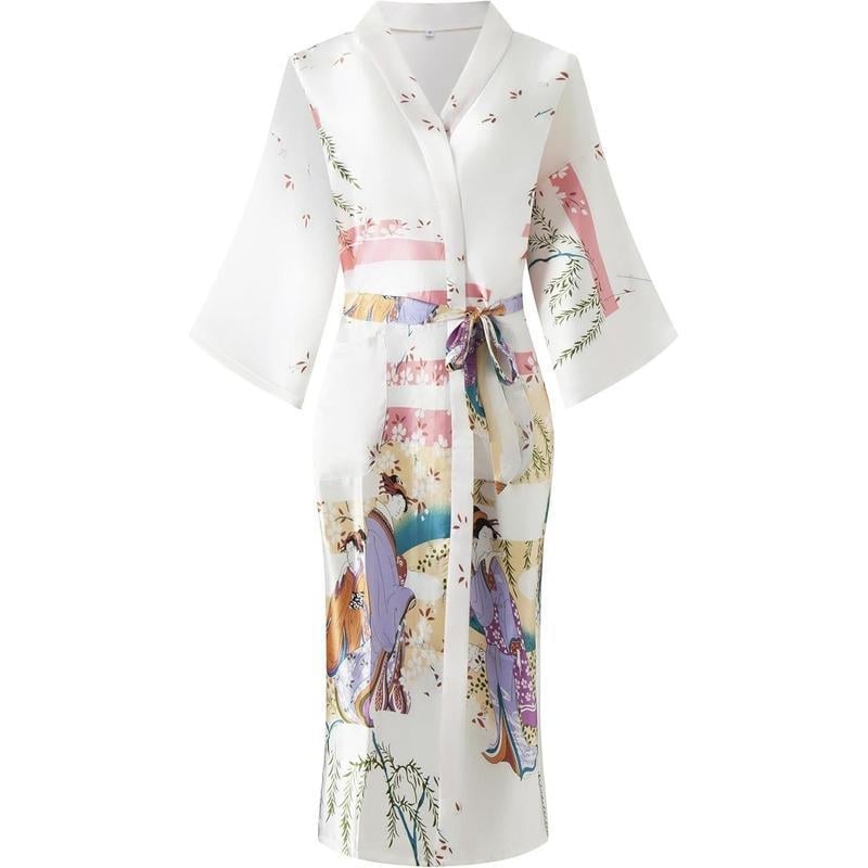 Дамска дълга рокля с флоративен принт от Half-side Velvet, луксозен стил, ултра тънък плат, висока яка