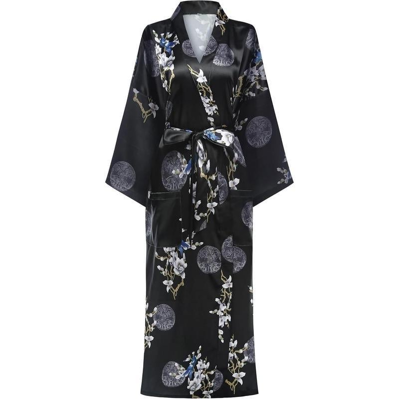 Дамска дълга рокля с флоративен принт от Half-side Velvet, луксозен стил, ултра тънък плат, висока яка