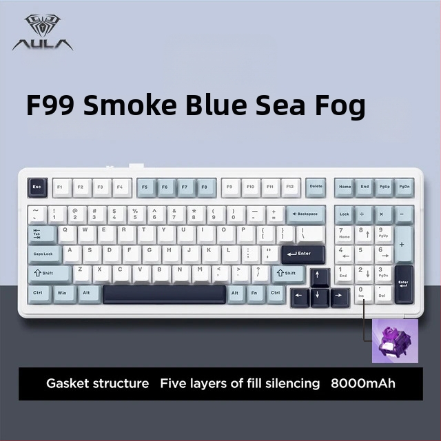 Aula Tarantula F99/F99Pro mechanická klávesnica – bezdrôtový Bluetooth, tri režimy, RGB podsvietenie, ABS telo, až 3 zariadenia súčasne