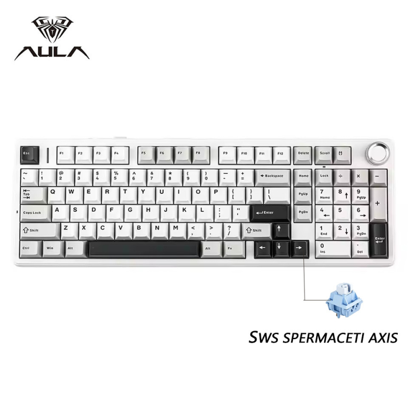 Aula Tarantula F99/F99Pro механична клавиатура – безжична Bluetooth три режима, RGB подсветка, ABS корпус, до 3 устройства едновременно