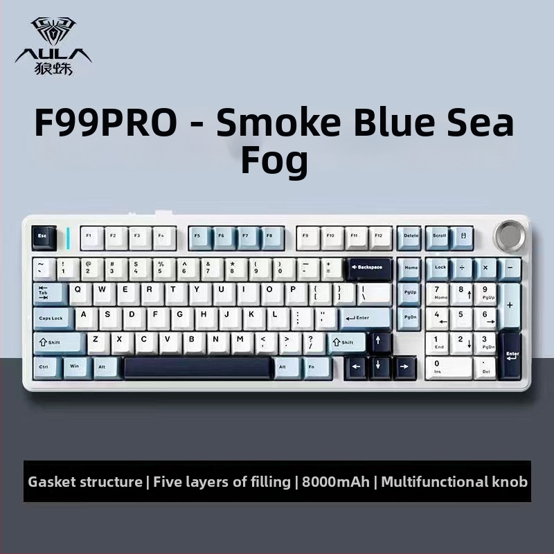 Aula Tarantula F99/F99Pro mechanická klávesnica – bezdrôtový Bluetooth, tri režimy, RGB podsvietenie, ABS telo, až 3 zariadenia súčasne