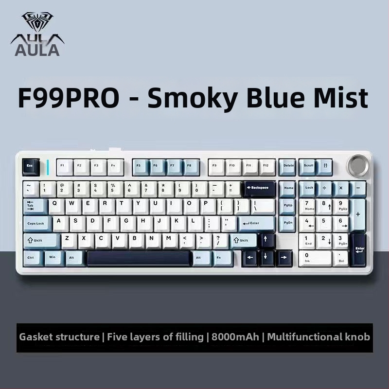 Aula Tarantula F99/F99Pro mechanická klávesnica – bezdrôtový Bluetooth, tri režimy, RGB podsvietenie, ABS telo, až 3 zariadenia súčasne