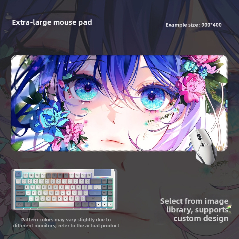 Spēļu galda paliktnis ar anime acs dizainu, anti-slip gumijas un auduma materiāls, rokas atbalsts, termotransferā druka, pielāgota druka