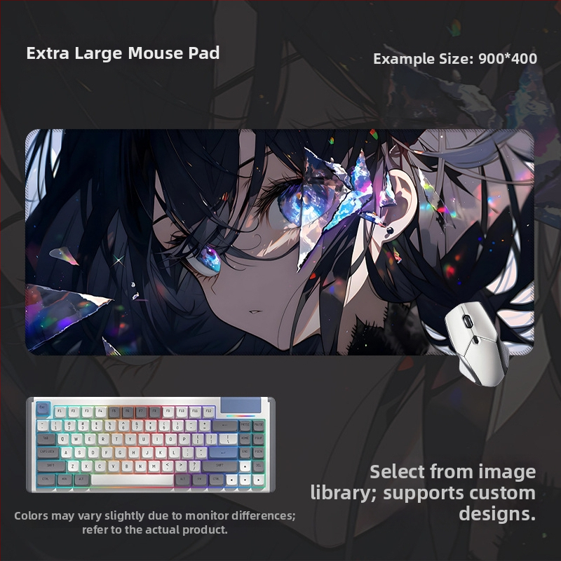 Spēļu galda paliktnis ar anime acs dizainu, anti-slip gumijas un auduma materiāls, rokas atbalsts, termotransferā druka, pielāgota druka