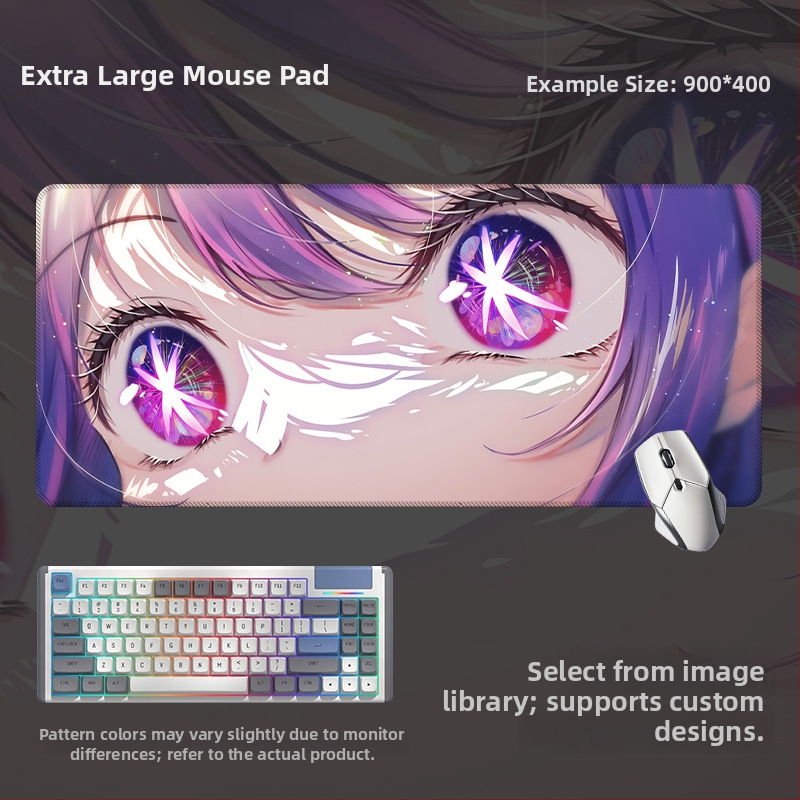 Spēļu galda paliktnis ar anime acs dizainu, anti-slip gumijas un auduma materiāls, rokas atbalsts, termotransferā druka, pielāgota druka