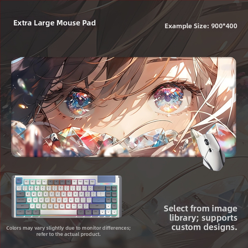 Spēļu galda paliktnis ar anime acs dizainu, anti-slip gumijas un auduma materiāls, rokas atbalsts, termotransferā druka, pielāgota druka