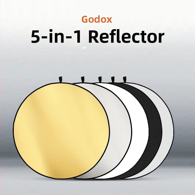 Godox Reflektorius – kompaktiškai sulankstomas apvalus/ovalus šviesos panelis, atspindinti medžiaga, skirtas filmams ir televizijai