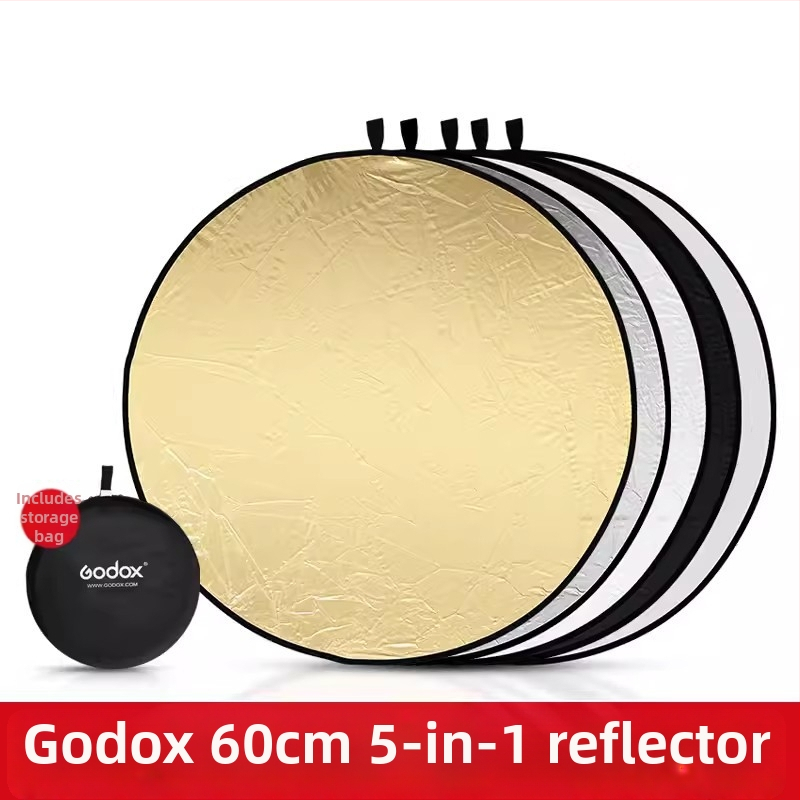 Godox Reflektorius – kompaktiškai sulankstomas apvalus/ovalus šviesos panelis, atspindinti medžiaga, skirtas filmams ir televizijai