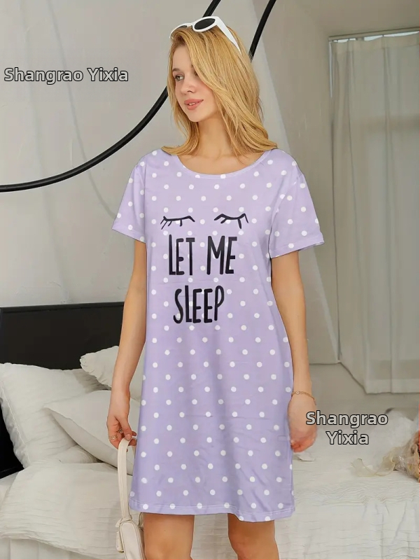 Jednodielne luxusné pyžamové šaty s kruhovým výstrihom, midi dĺžka, 100% polyester.