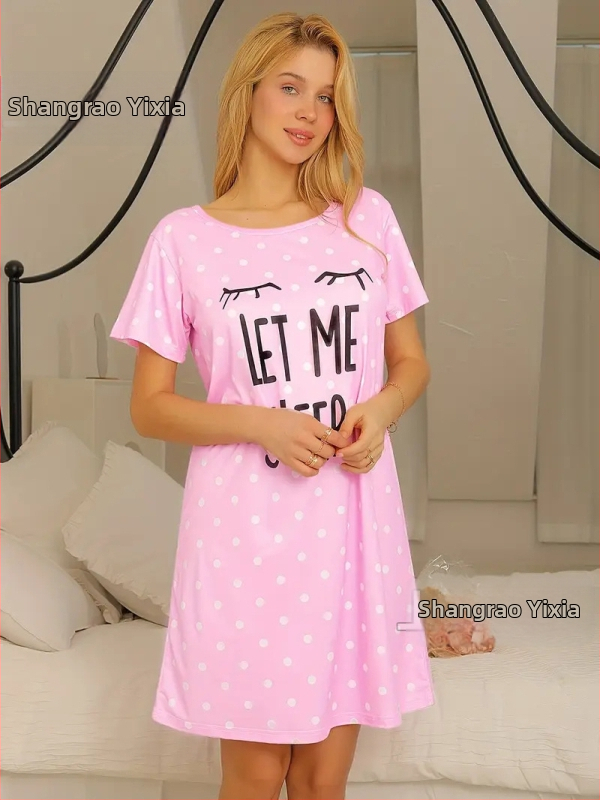 Jednodielne luxusné pyžamové šaty s kruhovým výstrihom, midi dĺžka, 100% polyester.