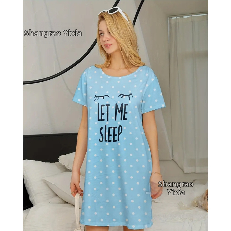 Jednodielne luxusné pyžamové šaty s kruhovým výstrihom, midi dĺžka, 100% polyester.