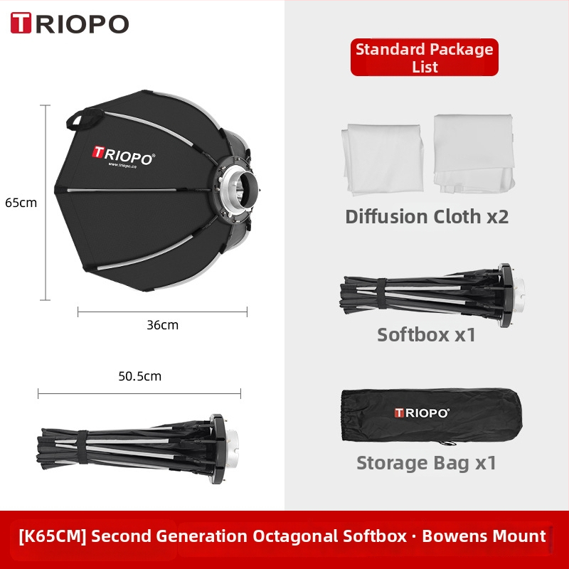 Jiebao K2 Švelnaus Šviesos Dėžė su Oktagonaline Tinkleliu – Greitas Tvirtinimas Studijinei Fotografijai