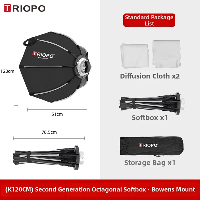 Jiebao K2 Švelnaus Šviesos Dėžė su Oktagonaline Tinkleliu – Greitas Tvirtinimas Studijinei Fotografijai