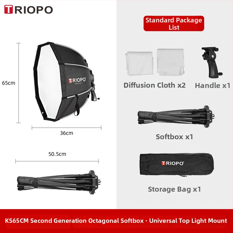 Jiebao K2 Švelnaus Šviesos Dėžė su Oktagonaline Tinkleliu – Greitas Tvirtinimas Studijinei Fotografijai