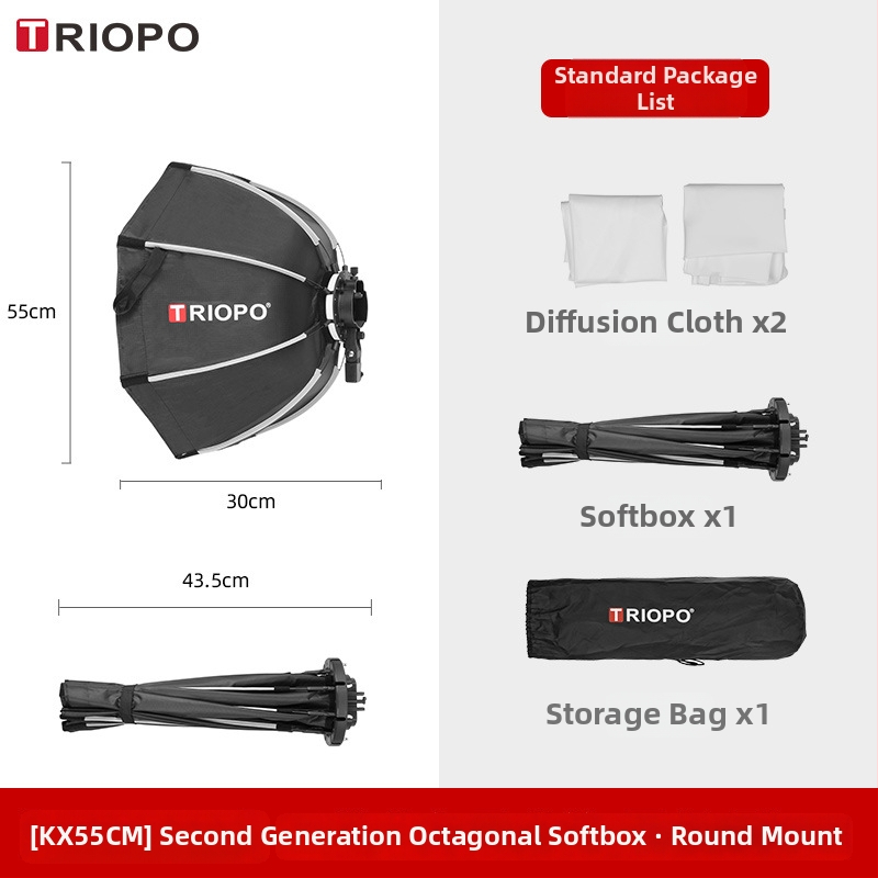 Jiebao K2 Švelnaus Šviesos Dėžė su Oktagonaline Tinkleliu – Greitas Tvirtinimas Studijinei Fotografijai