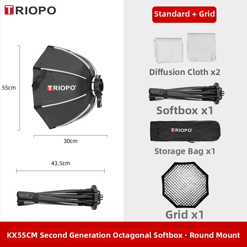 Jiebao K2 Švelnaus Šviesos Dėžė su Oktagonaline Tinkleliu – Greitas Tvirtinimas Studijinei Fotografijai