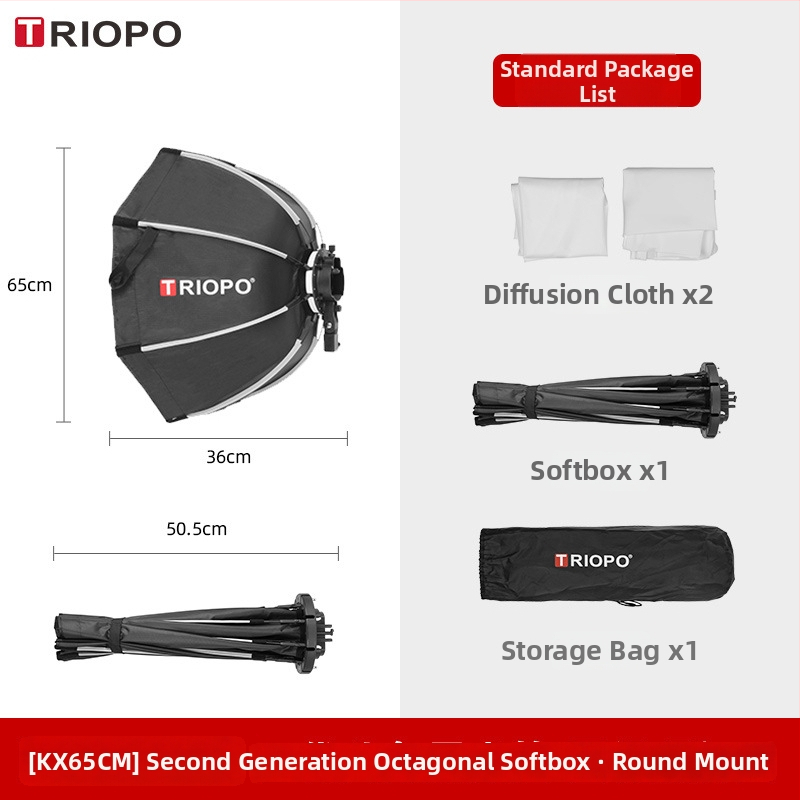 Jiebao K2 Švelnaus Šviesos Dėžė su Oktagonaline Tinkleliu – Greitas Tvirtinimas Studijinei Fotografijai