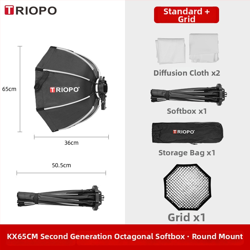 Jiebao K2 Švelnaus Šviesos Dėžė su Oktagonaline Tinkleliu – Greitas Tvirtinimas Studijinei Fotografijai