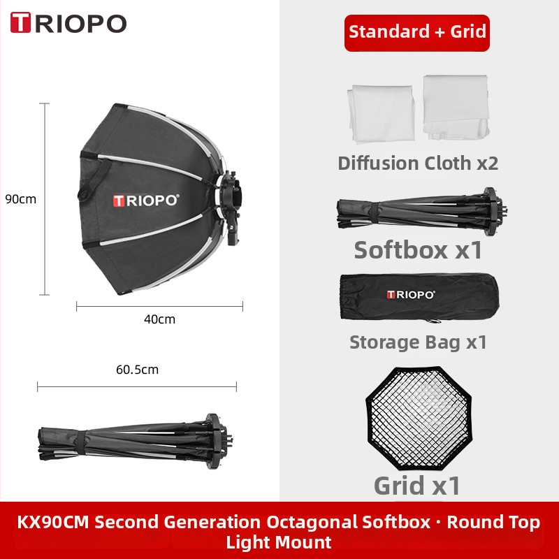 Jiebao K2 Švelnaus Šviesos Dėžė su Oktagonaline Tinkleliu – Greitas Tvirtinimas Studijinei Fotografijai