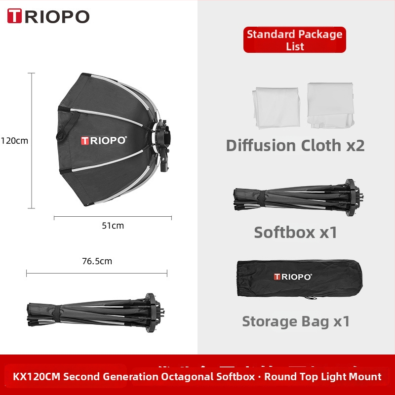 Jiebao K2 Švelnaus Šviesos Dėžė su Oktagonaline Tinkleliu – Greitas Tvirtinimas Studijinei Fotografijai