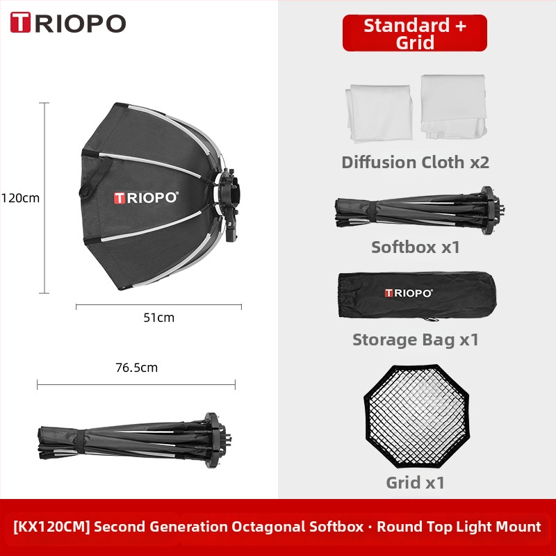 Jiebao K2 Švelnaus Šviesos Dėžė su Oktagonaline Tinkleliu – Greitas Tvirtinimas Studijinei Fotografijai