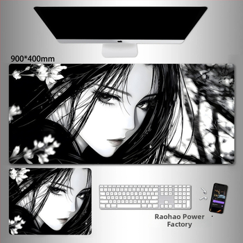 Liels spēļu peles paliktnis ar anime seriāla motīvu un tintes mazgāšanas seno stilā; dabiskā gumija, pretslīdēšana, vienpusējs.