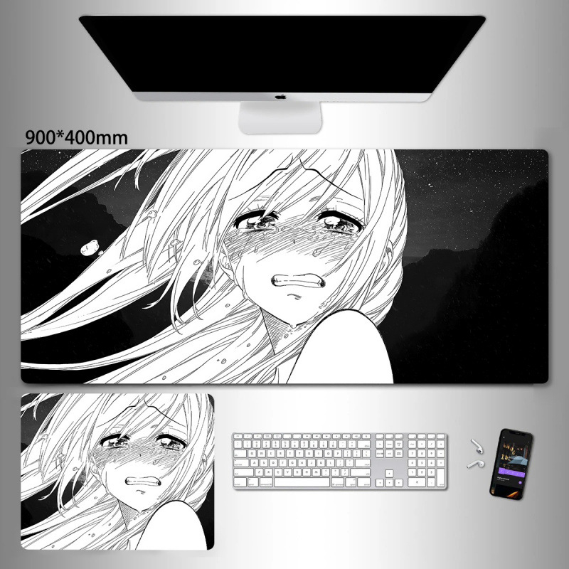 Liels spēļu peles paliktnis ar anime seriāla motīvu un tintes mazgāšanas seno stilā; dabiskā gumija, pretslīdēšana, vienpusējs.