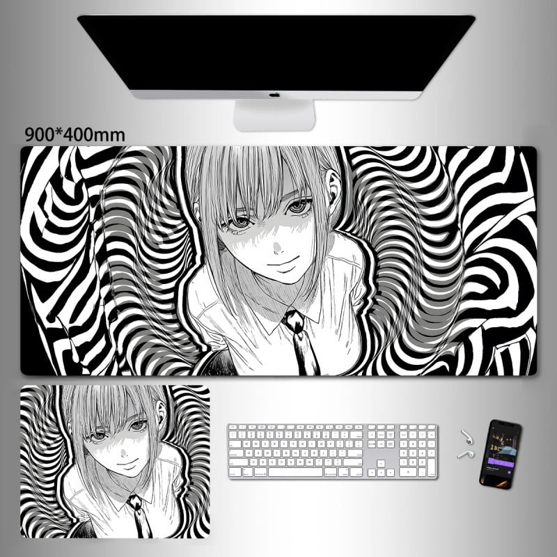 Liels spēļu peles paliktnis ar anime seriāla motīvu un tintes mazgāšanas seno stilā; dabiskā gumija, pretslīdēšana, vienpusējs.