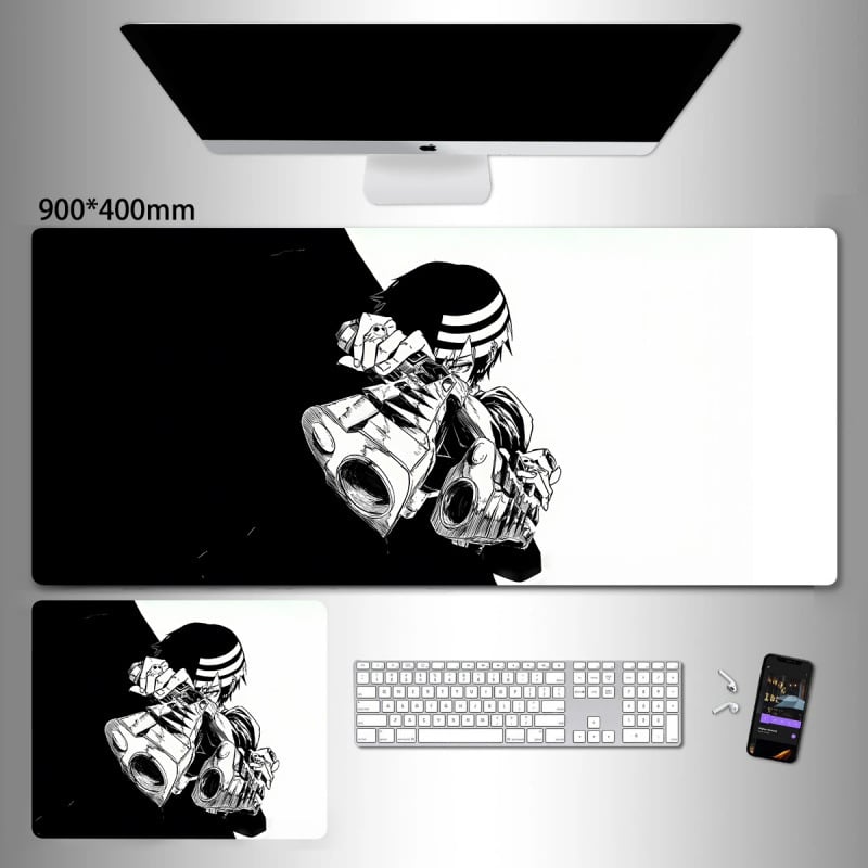 Liels spēļu peles paliktnis ar anime seriāla motīvu un tintes mazgāšanas seno stilā; dabiskā gumija, pretslīdēšana, vienpusējs.