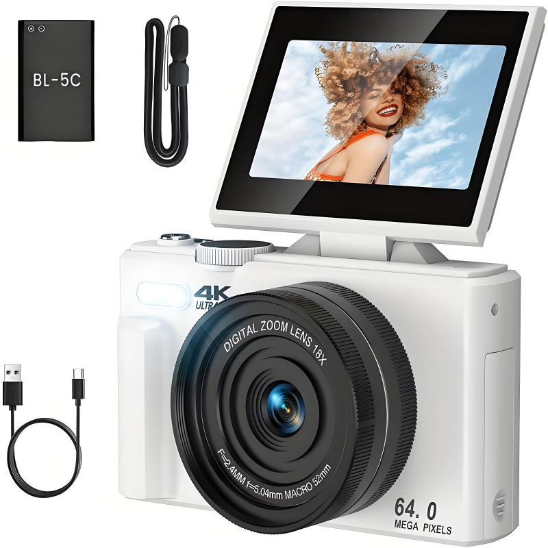 Pradinio lygio bevieidrodė kamera su CCD jutikliu, 18x optinis priartinimas, 3,0 colio pasukamas LCD, 3648×2736 raiška