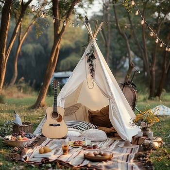 Vienam žmogui skirta sulankstoma stovyklavimo palapinė, trikampio formos; vienos sluoksnio konstrukcija; vidinis audinys ir grindų audinys iš medvilnės ir lino