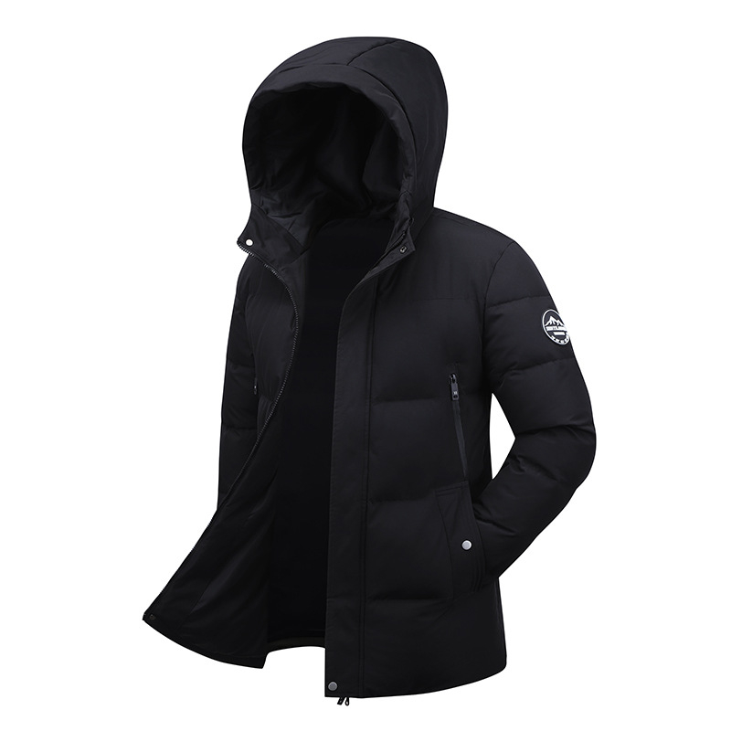 Meeste puuvillast täidetud jakk, korealise stiiliga cardigan, kapuutsiga, paksenenud, polüester täidis