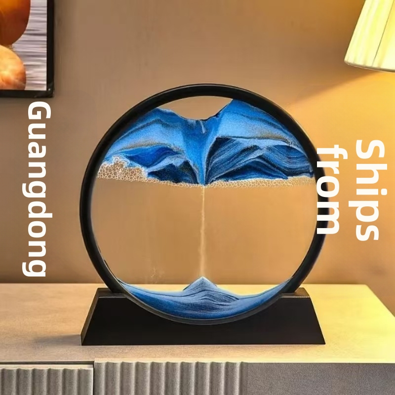 3D dynamický sklenený pieskový prívesok s tekutým pohybom a scénou hlbokého mora, ručne vyrobený, moderný minimalistický štýl, remeselný prívesok, licencovaná súkromná etiketa