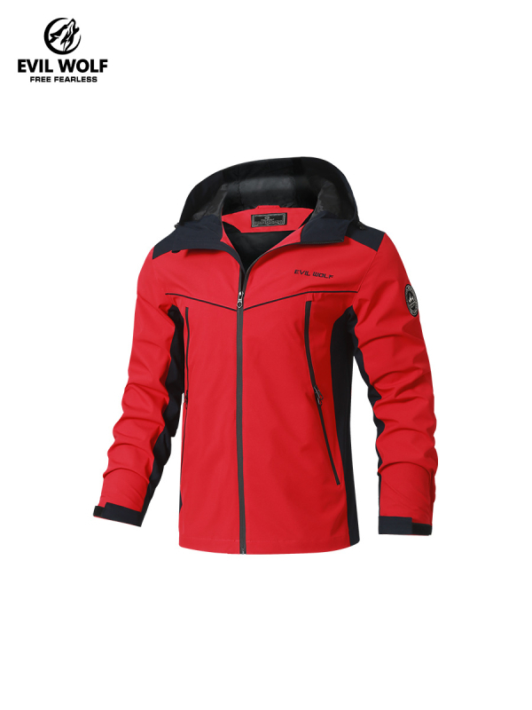 EVIL WOLF jakna s kapuljom – otporna na vjetar, sportski stil, uski kroj, za proljeće i jesen