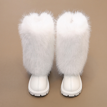 Tüdrukutele PU naha põlvepikkused saapad, kummist talla, sisetald kunstnahaga, libisemisvastane, vastupidav, igapäevane stiil, lansseerimine sügis 2025