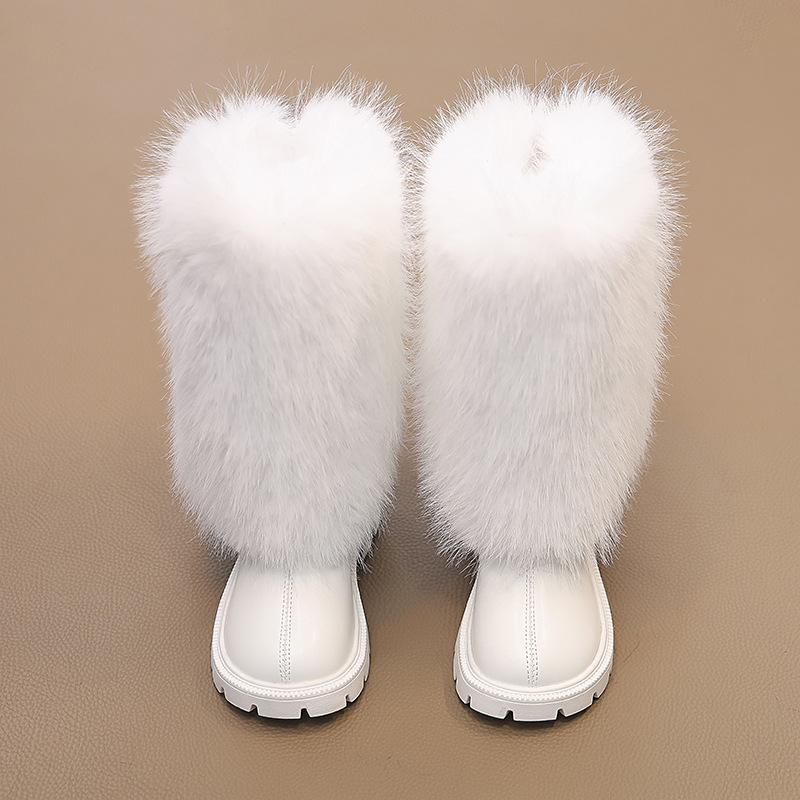 Tüdrukutele PU naha põlvepikkused saapad, kummist talla, sisetald kunstnahaga, libisemisvastane, vastupidav, igapäevane stiil, lansseerimine sügis 2025