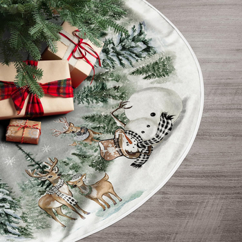 Dinghe vianočná sukňa na stromček - krátky plyš, tlač, darček na párty